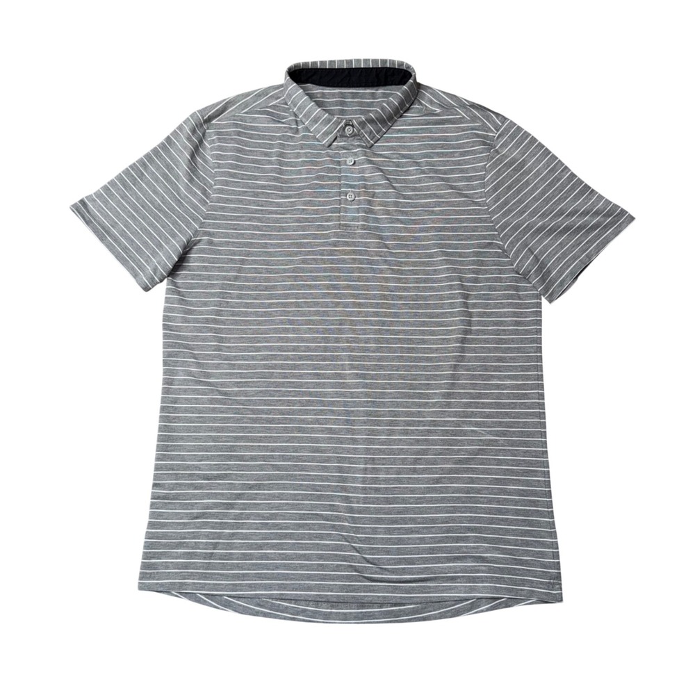 lululemon athletica Gray Stripe Polo